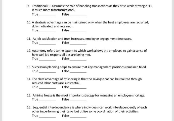 9. Traditional HR assumes the role of handling