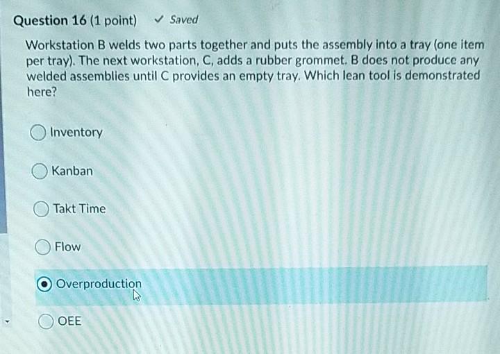 Question 17 (1 point) Diane works in the weld