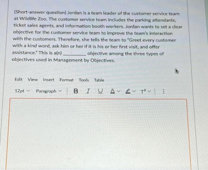 (Short-answer question) Jordan is a team leader