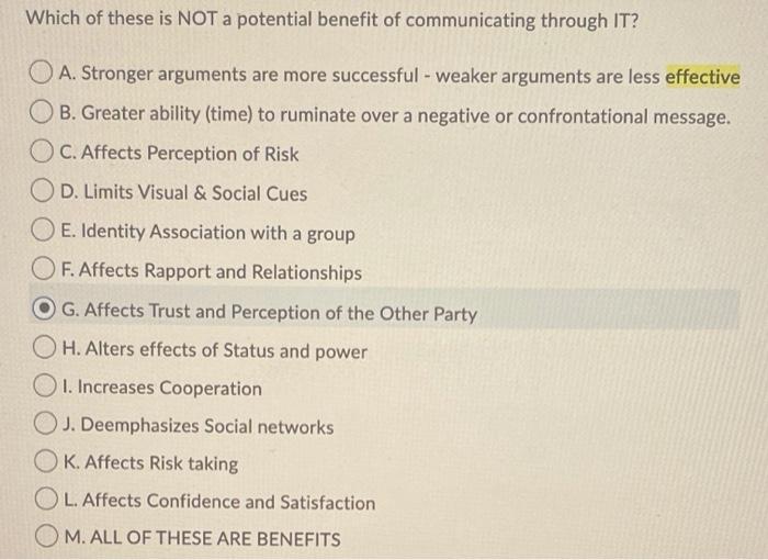 Which of these is NOT a potential benefit of