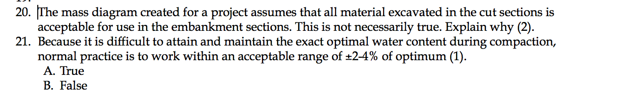 20. The mass diagram created for a project