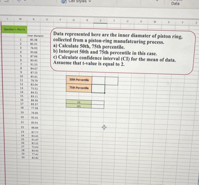 1 Cell Styles Data M N 0 w X Quest 1-Perth Data