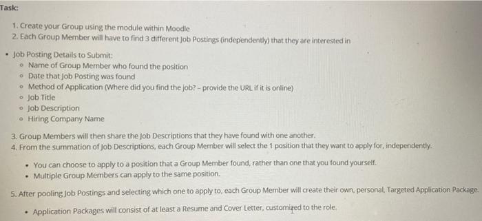 Task: 1. Create your Group using the module