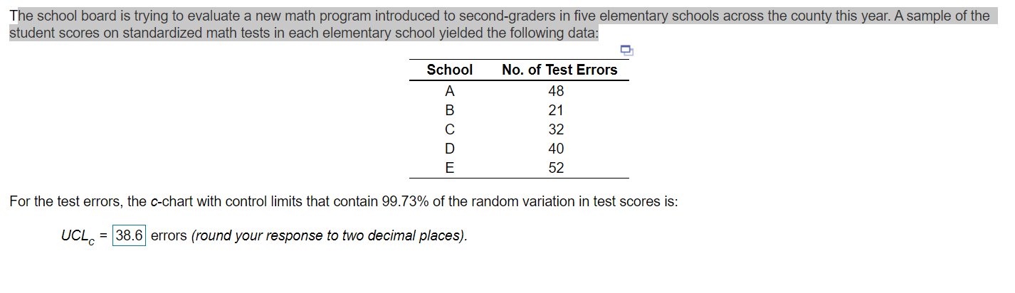 The school board is trying to evaluate a new math