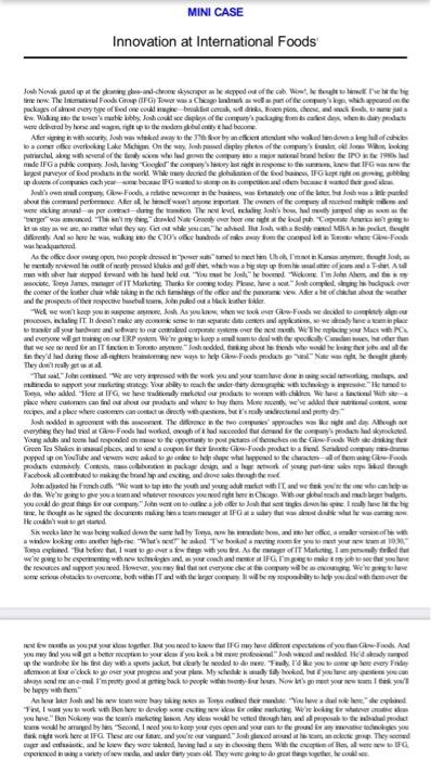 1. Summarize in a few sentences the setting for