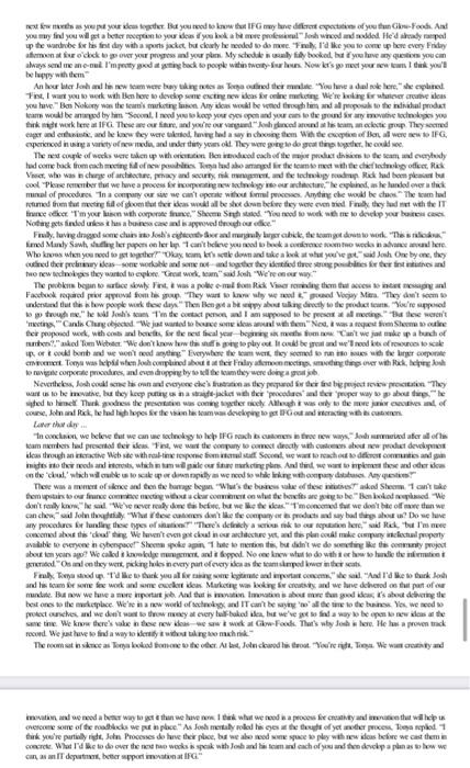 1. Summarize in a few sentences the setting for