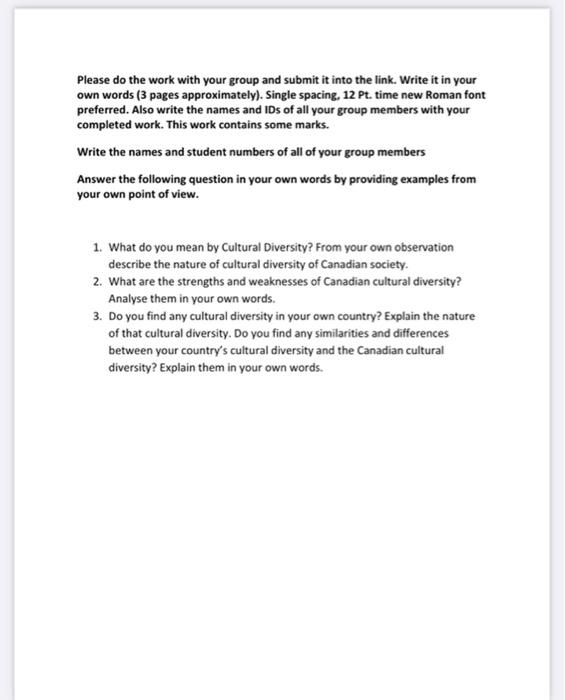 ASAP Please do the work with your group and