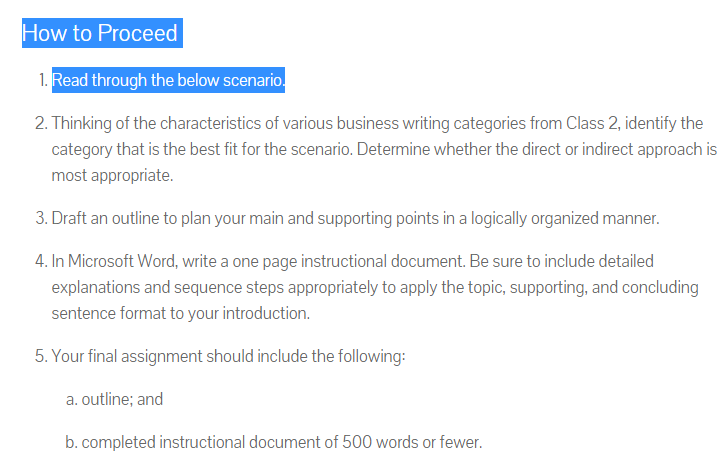 How to Proceed 1. Read through the below