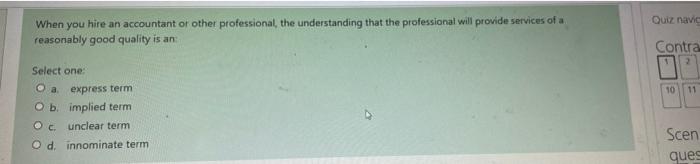 Subject is Business Law Quiz navic When you hire