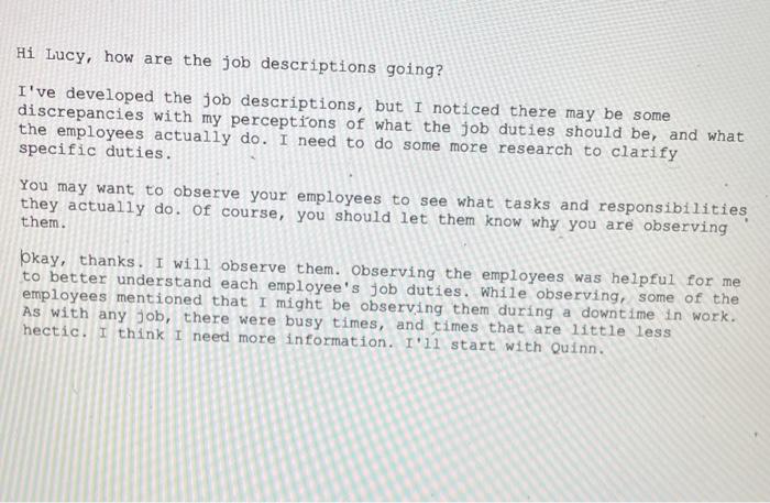 what is the next step lucy should take Hi Lucy,