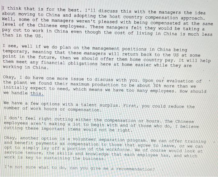 I think that is for the best. I'll discuss this