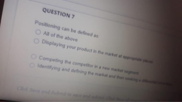 please quickly QUESTION 5 During the market