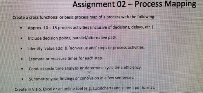 - Assignment 02 - Process Mapping Create a cross