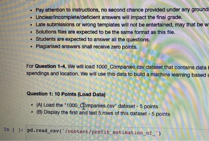 . Pay attention to instructions, no second chance