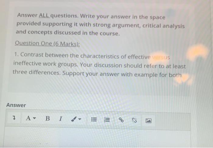 Answer ALL questions. Write your answer in the