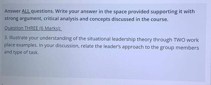 Answer ALL questions. Write your answer in the