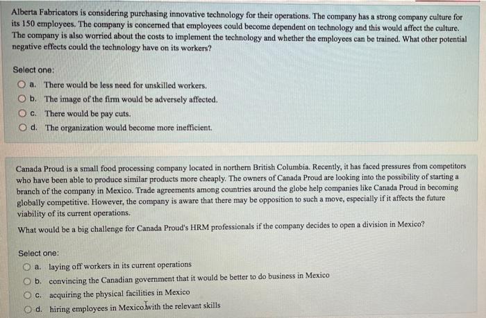 Alberta Fabricators is considering purchasing