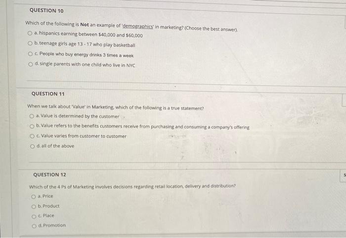 QUESTION 10 Which of the following is Not an