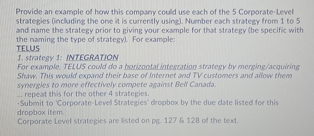 how a company can use 5 corporate level