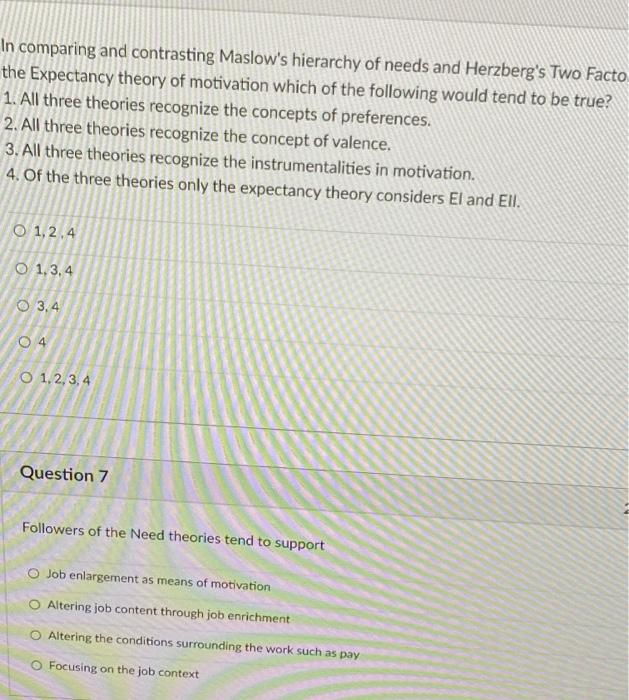 In comparing and contrasting Maslow's hierarchy