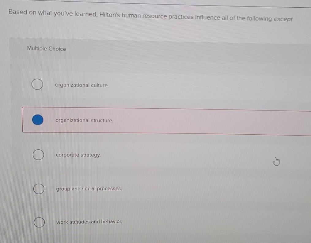 Required information Hilton's HR Practices Human