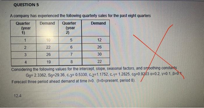 Using the Winters method please help to find the