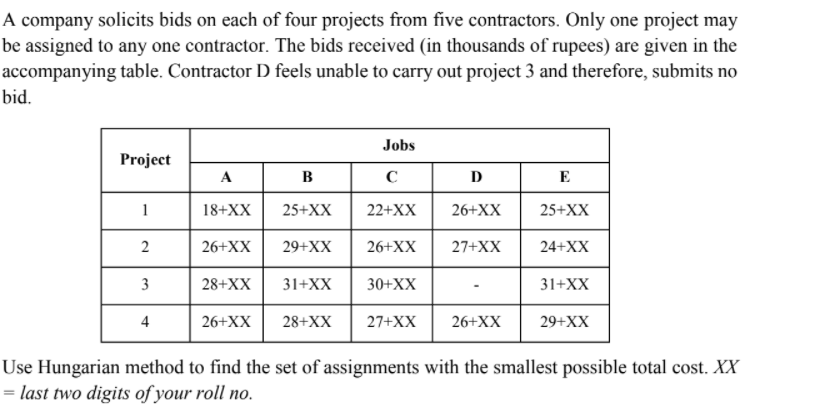 use 82 in place of xx and solve by hand A company