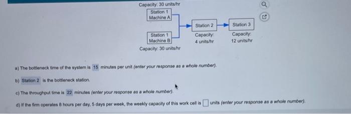 Only part D a Capacity: 30 units/hr Station 1