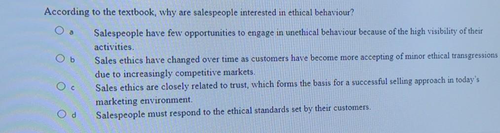 According to the textbook, why are salespeople