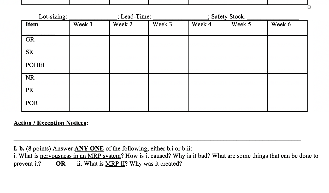 PLEASE MAKE SURE TO ANSWER PART B AND INCLUDE LOT