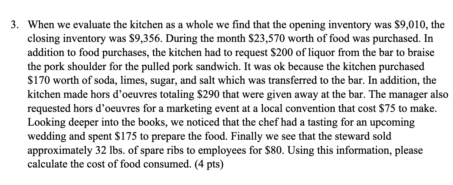 3. When we evaluate the kitchen as a whole we