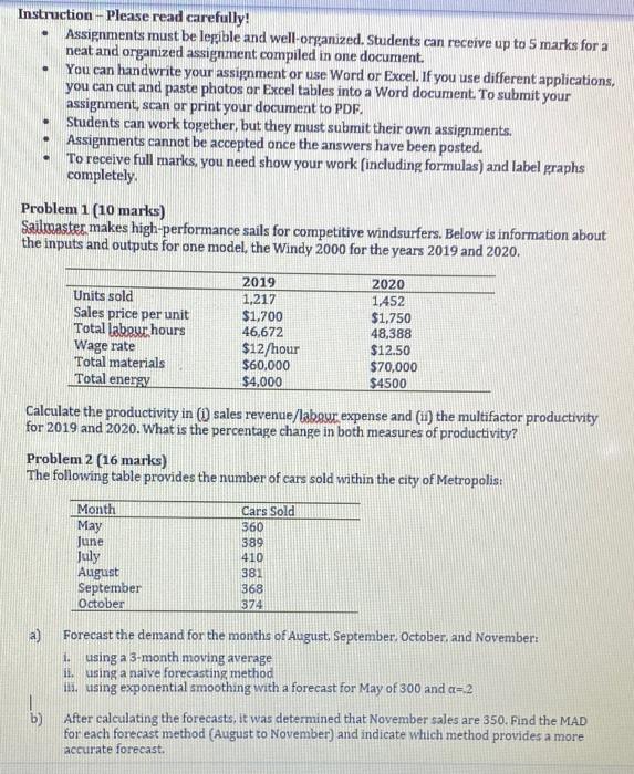 . . Instruction - Please read carefully!