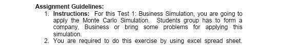 Assignment Guidelines: 1. Instructions: For this