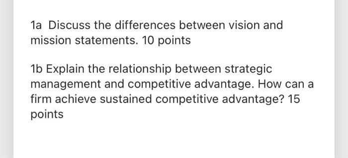 1a Discuss the differences between vision and
