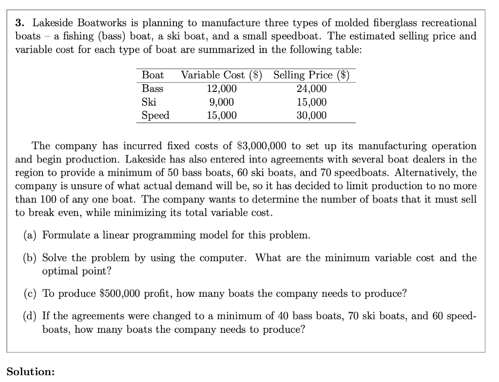Solve using Excel-Solver and provide screenshots