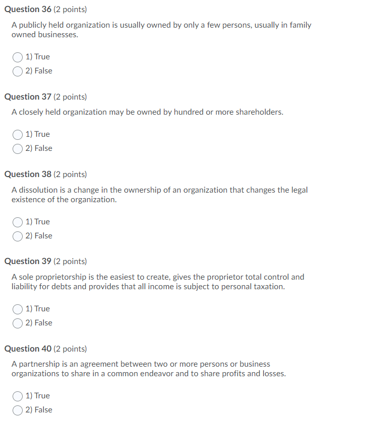 Question 26 (2 points) The Foreign Corrupt