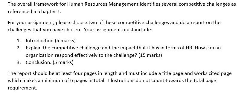 The overall framework for Human Resources