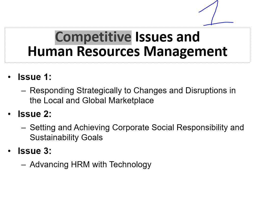 The overall framework for Human Resources