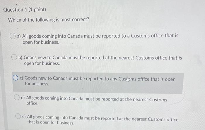 Question 2 (1 point) Which of the following is