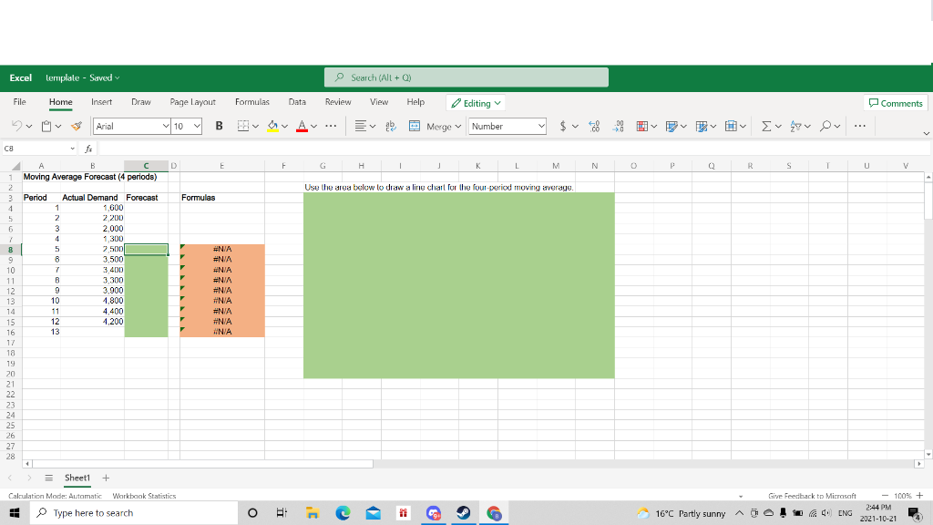 Microsoft Excel Activity #1: Moving Average