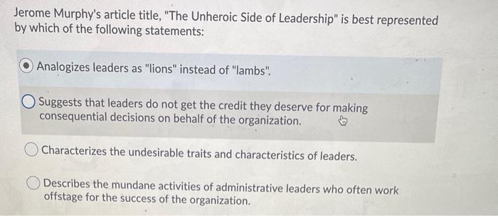 Jerome Murphy's article title, 