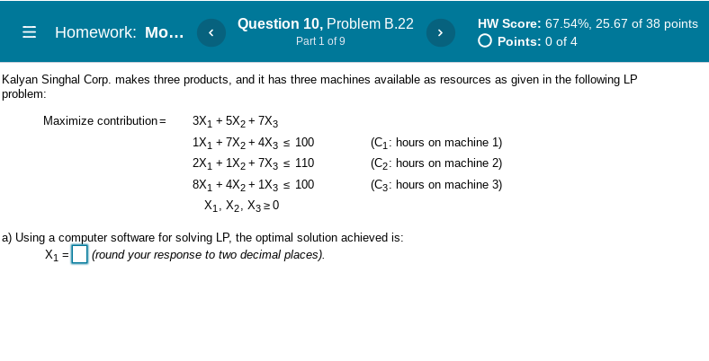 = Homework: Mo... Question 10, Problem B.22 Part