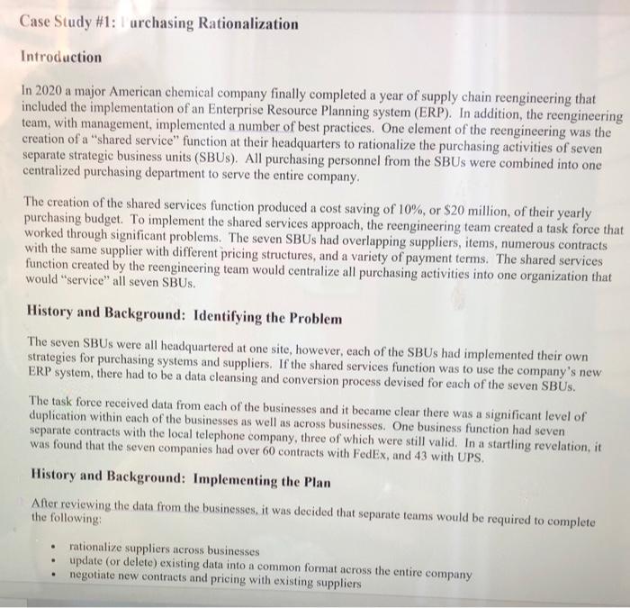 Case Study #1: urchasing Rationalization