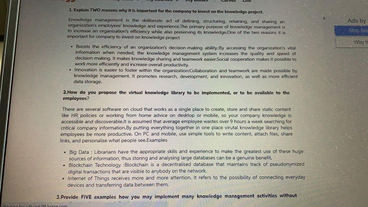 Good day. Please study and answer the questions