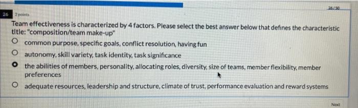 2425 26 2 points Team effectiveness is