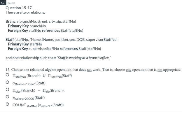 13 points Question 12-13. Here are 5 functional