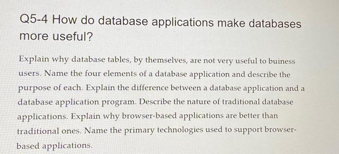 please help Q5-4 How do database applications