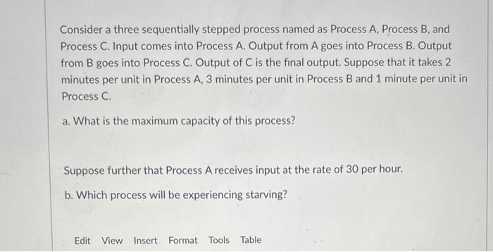 Consider a three sequentially stepped process