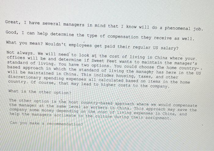 what should HR recoomend to Mary Great, I have