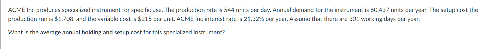 ACME Inc produces specialized instrument for